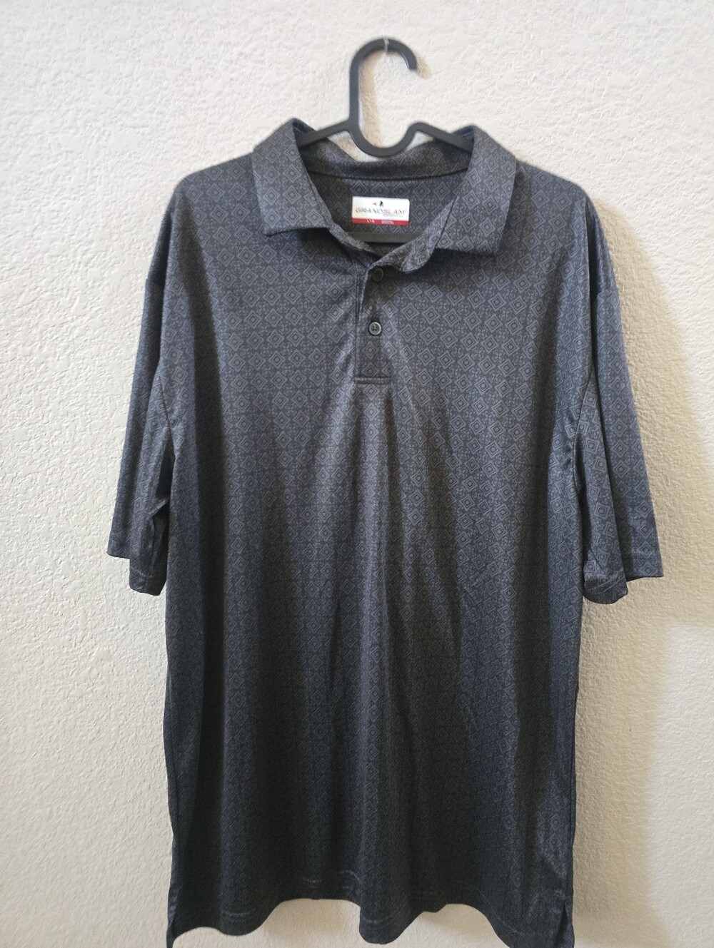 Grand Slam Men’s Dark Gray Geometric Polo Sz L